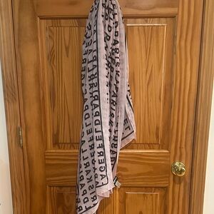 Stylish Black and Gray Lettered Bath French  scarf